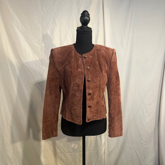 Vintage Lord & Taylor Suede Cropped Jacket - Picture 9 of 16